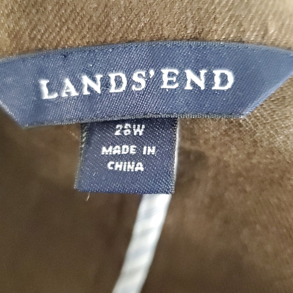 Lands' End Long Sleeve LINEN Blazer Size 26W Open Front Brown Jacket Pockets - Picture 9 of 11